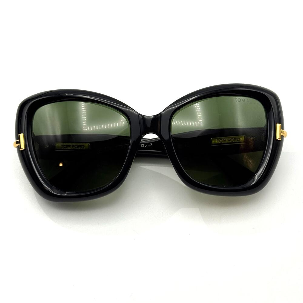 Tom Ford Sunglasses TF1279 01N Black Butterfly Green Lens 55-20-135 Icon